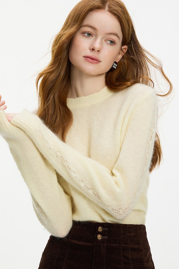 WE'DEE - 스웨터 - WD_Pitting sleeve woolen knit top