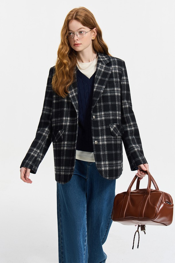 WE'DEE - 자켓 - WD_Classic plaid wool jacket