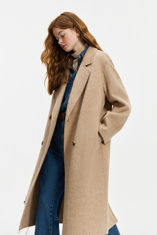 WE'DEE - 코트 - WD_Double breasted woolen coat_BEIGE