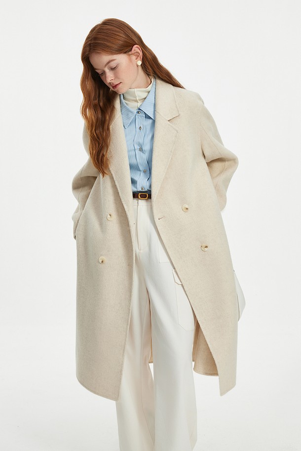 WE'DEE - 코트 - WD_Double breasted woolen coat_IVORY