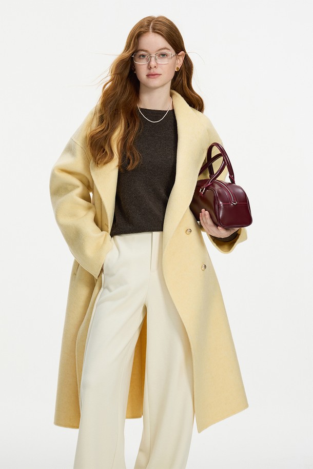 WE'DEE - 코트 - WD_Woolen gold button coat_YELLOW