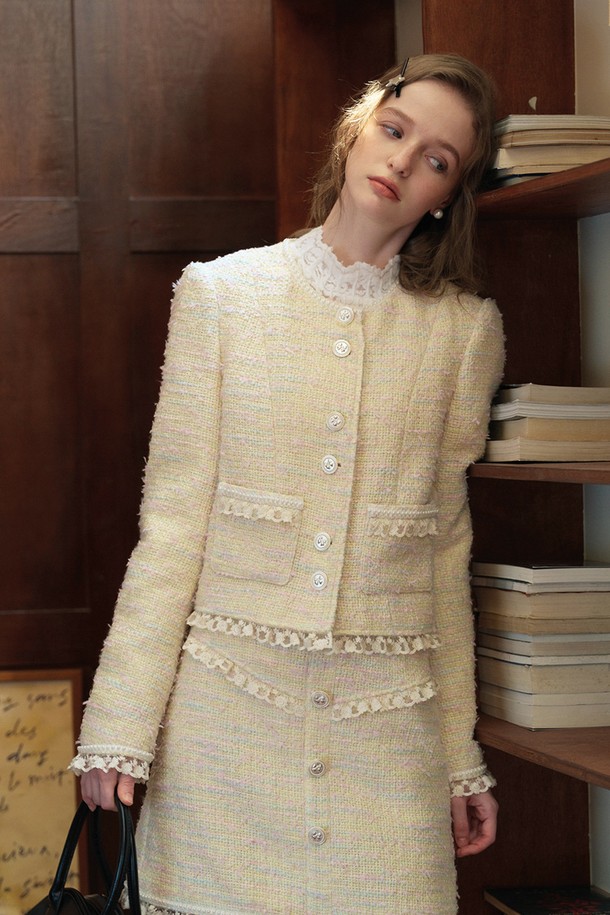 Cest Moidew - 자켓 - Cest_Creamy lace tweed jacket