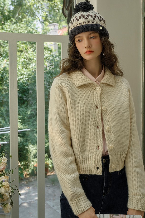 Simple Retro - 가디건 - SR_Adorable wool knit cardigan jacket