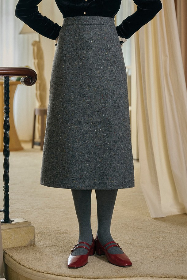 Simple Retro - 롱스커트 - SR_Literary wool long skirt