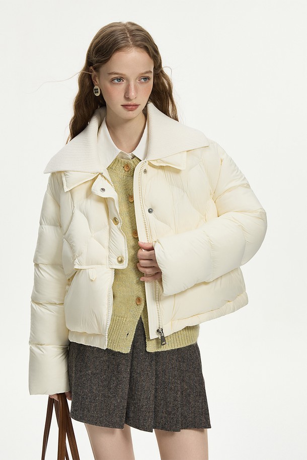 WE'DEE - 패딩 - WD_Quilted lapel down jacket_IVORY