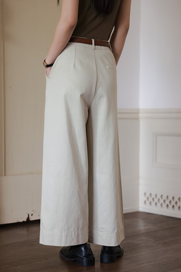 LANGSON - 롱/미디팬츠 - LS_High-waisted loose pants