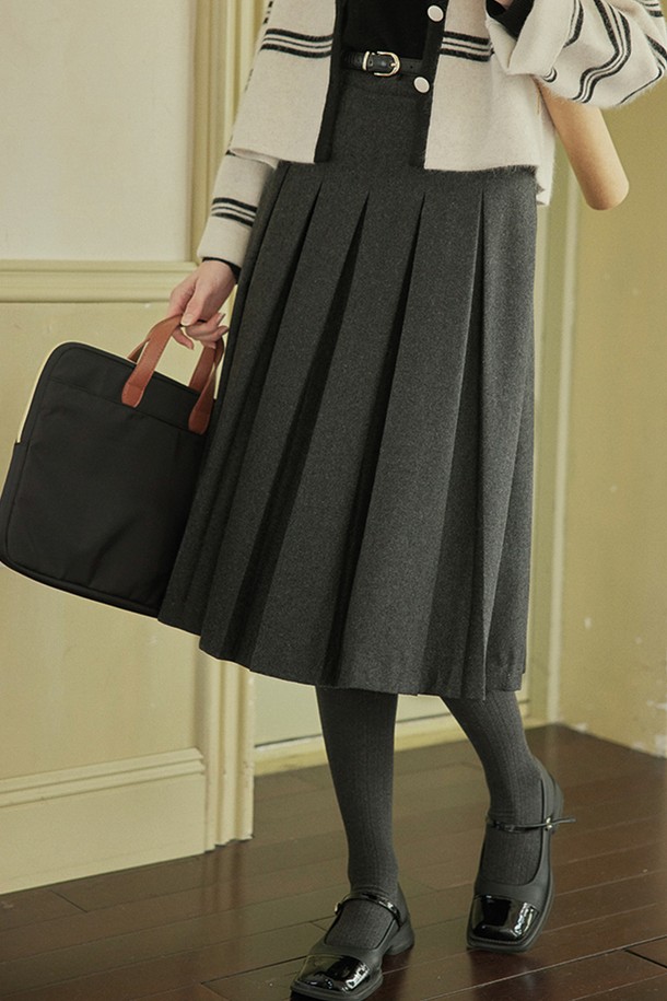 Proud Mary - 미디스커트 - PM_Classic pleated midi skirt