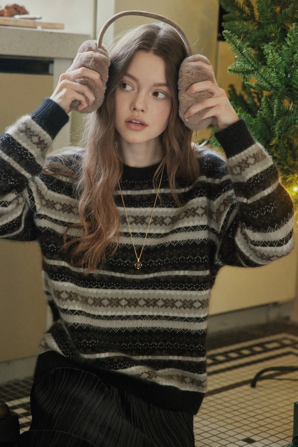 Proud Mary - 스웨터 - PM_Fair isle wool knit sweater