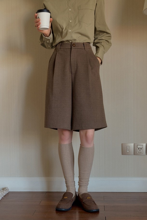 Simple Retro - 쇼트팬츠 - SR_High-waisted casual short pants