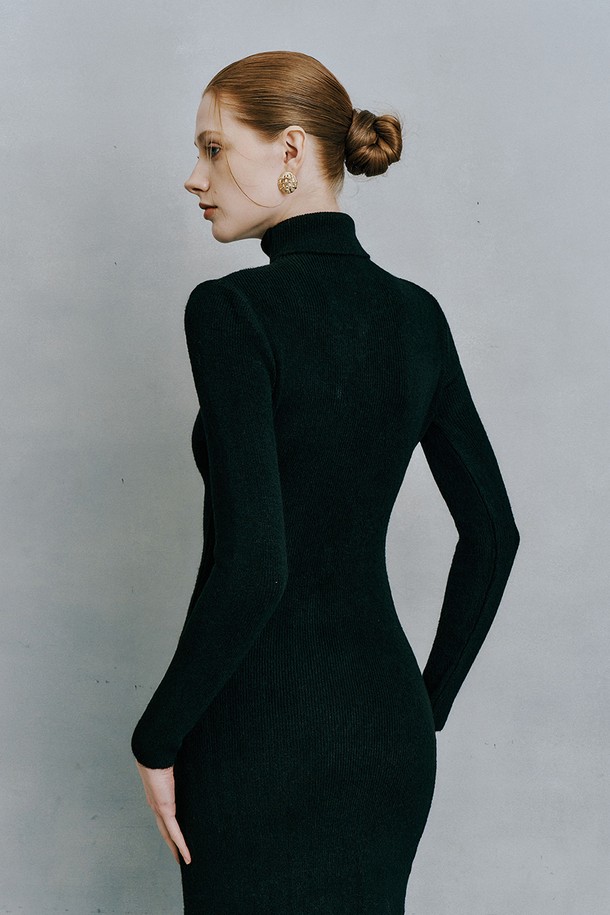 itte - 긴소매 원피스 - IT_Turtleneck long slim knit dress