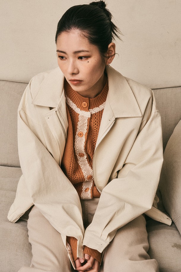 Aei&Rei - 자켓 - AR_Soft Cotton Collar Blouson jacket_IVORY