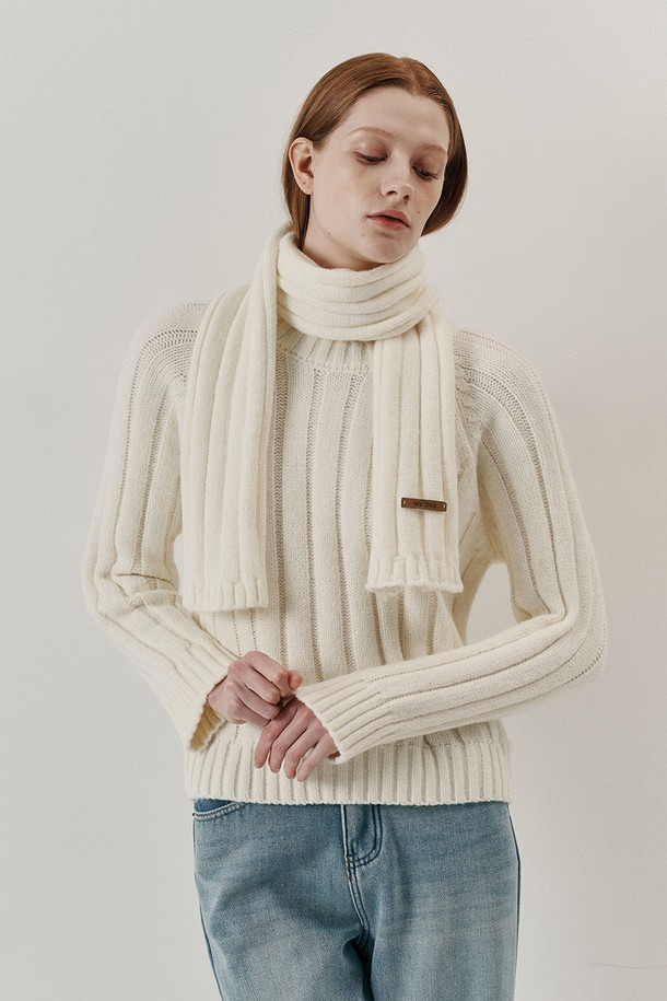 WE'DEE - 스웨터 - WD_Winter muffler and knit set_IVORY