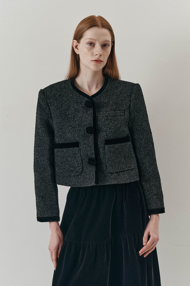 WE'DEE - 셋업 - WD_Flower tweed jacket and skirt set