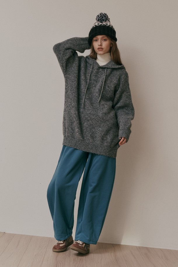 Aei&Rei - 롱/미디팬츠 - AR_Wide sweat banding pants_BLUE