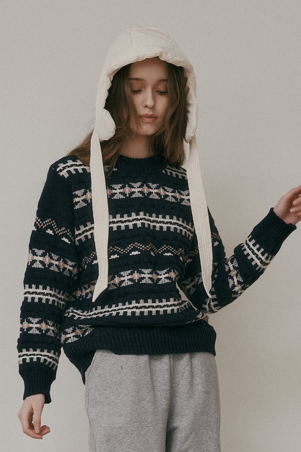 Aei&Rei - 스웨터 - AR_Triangle striped knit sweater