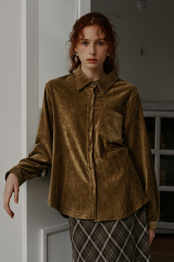 Proud Mary - 셔츠 - PM_Soft solid color blouse_OLIVE