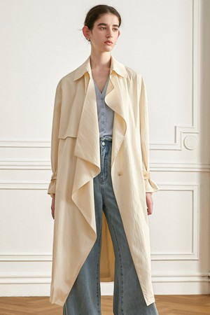 YY_Lapel loose casual trench coat