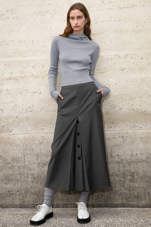 BA_A-line gray suit skirt