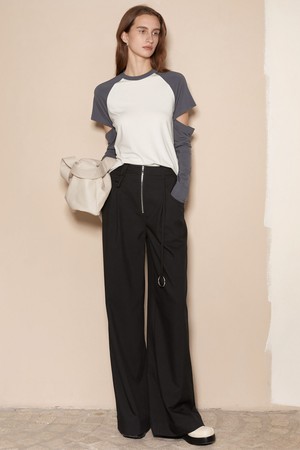 BA_Drop ring wide-leg pants