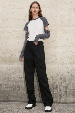 BA_Wide leg slacks pants_2color