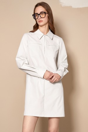 BA_Half zip up shirt dress_2color