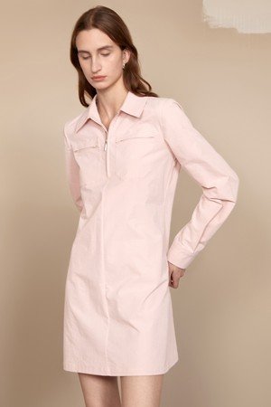 BA_Half zip up shirt dress_2color