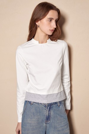 BA_Standing collar cropped top_2color