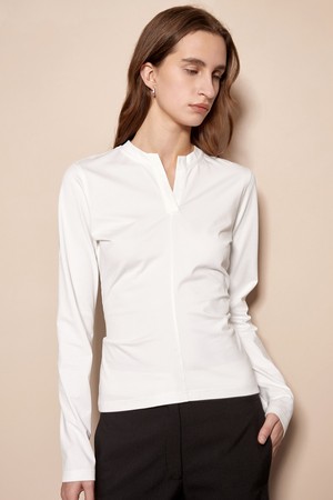 BA_Slit neck line long sleeve top