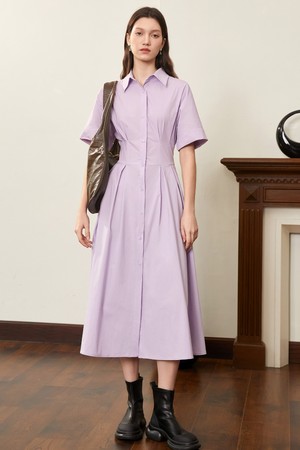 BA_Waist slim purple dress