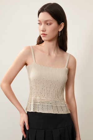 BA_Hole slim inner top_BEIGE