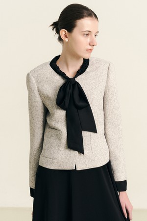 WD_Tweed ribbon tie jacket