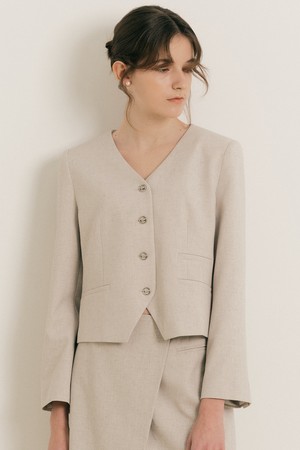 WD_Classic collarless jacket