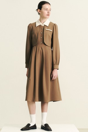 WD_Brown long-sleeved celemony dress