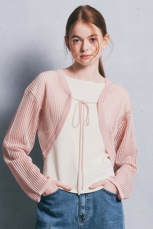 WD_String bolero cardigan_PINK