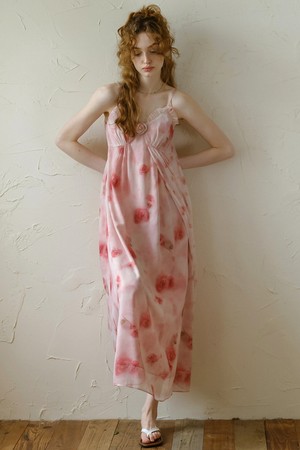 Cest_Irregular rose blooming dress