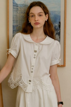 Cest_Lace button point blouse