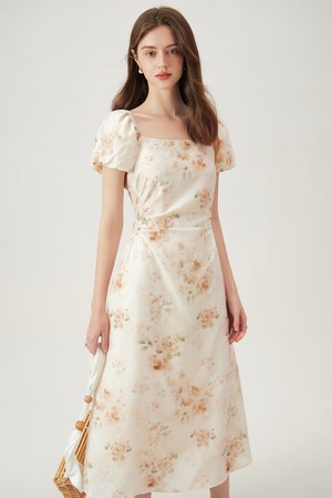 WD_Pleated waist floral dress