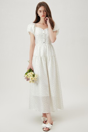 WD_Polka dot puff a-line dress