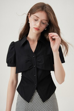 WD_Bow cropped shirt_BLACK