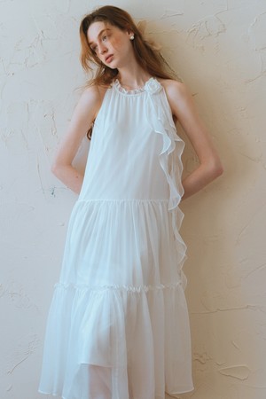 Cest_Fairy halter neck white dress