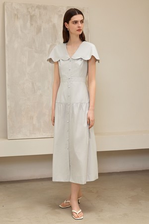 YY_High waisted lapel dress