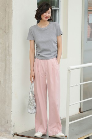 LS_Straight high-waisted pants_PINK