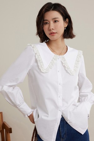 LS_Doll collar puff sleeve shirt