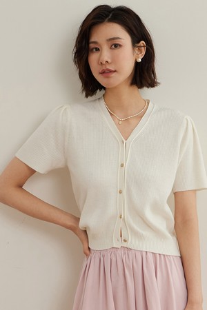 LS_Basic v-neck knitted cardigan