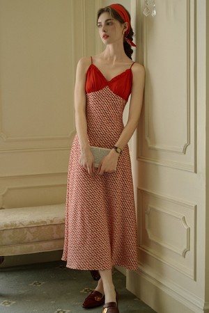 SR_Heart print slip dress