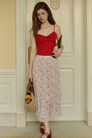 SR_Lace floral a-line skirt