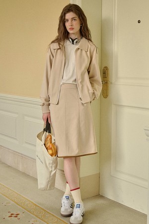 SR_Straight hip mid skirt