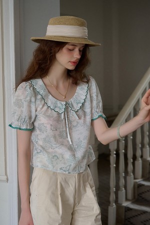 SR_Puff sleeve crop blouse