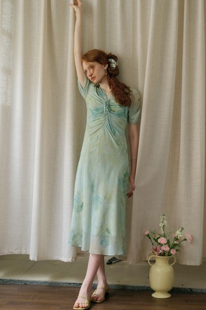 SR_Elegant shirring chest dress