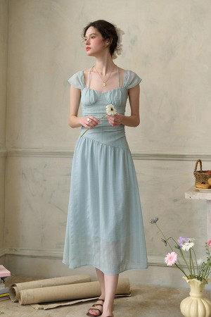 SR_Summer gather A-line dress